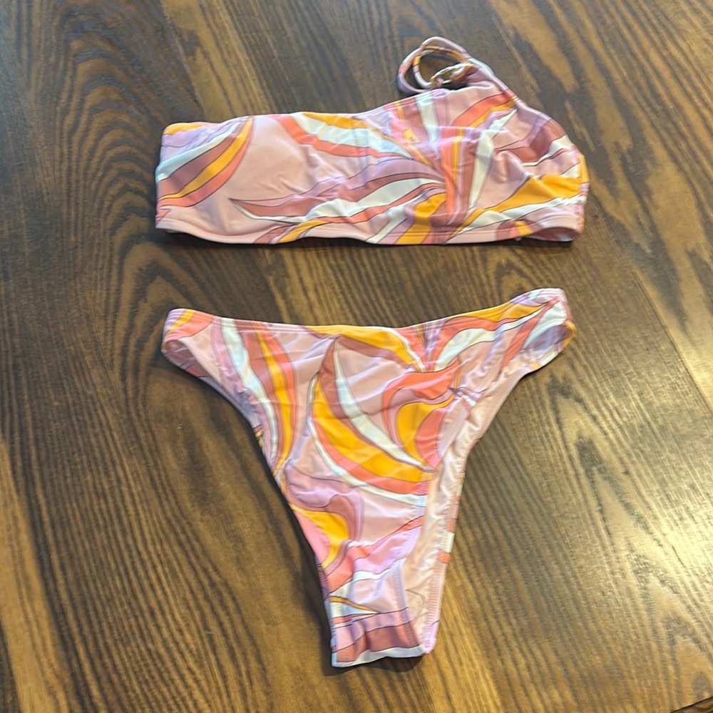 Cupshe Pink and Orange Swirl Bikini